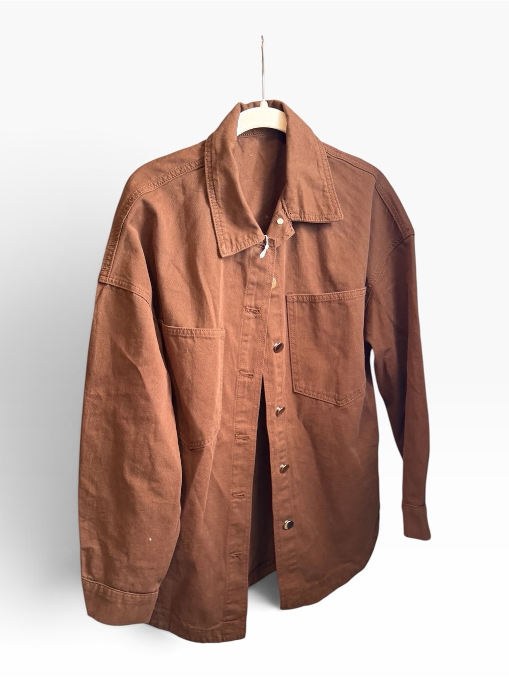 Women's Lightweight Shirt Jacket in Chestnut Brown